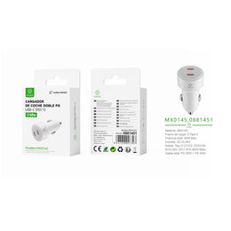 Cargador de coche PD+PD 40W sin cable - blanco - MX0145 BL