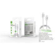 Cable de datos Tipo-C a Tipo-C 60W 2m - blanco - MX0031 BL