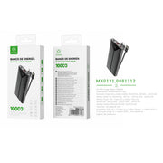 Banco de energia 10000 mAh 22,5 W con 3 cables ABS+PC (negro) - MX0131 NE