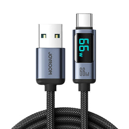 Joyroom Prism Series A16 USB to Type-C Cable 66W 1.2m with LED Display - Black