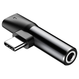 Baseus Audio Converter adapter from USB-C to USB-C port + 3.5 mm headphone jack black
