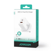 JR-TCF05 20W PD+QC Charger-White(EU/UK/US)+C to C Cable1m