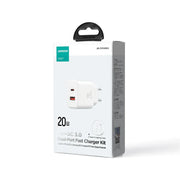 JR-TCF05 20W PD+QC Charger-White C to C Cable 1m