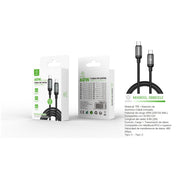Cable de datos Tipo-C a Tipo-C 60W 2m - Negro - MX0031 NE