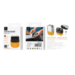 Mini afeitadora electrica 400 mAh, carga tipo C, lPX7-naranja + pistola - MX0191