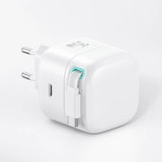 USAMS US-CC202 wall charger USB-C + USB-C cable PD QC 35W white