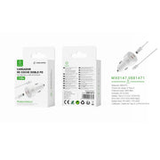 Cargador de coche PD+PD de 40 W con cable C- Lightning (blanco) - MX0147 BL
