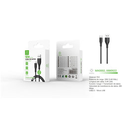 Cabo de dados USB para Micro 18W 1m - Preto - MX0002 NE