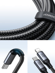 Joyroom Speedy Series S-A21 2in1 USB-C - USB-C / Lightning cable 100W 1.5m - black