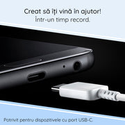 Cabo USB-C para USB-C 3A 1m, Carregamento Rápido e Transferência de Dados, Branco
