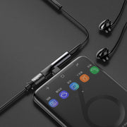 Baseus Audio Converter adapter from USB-C to USB-C port + 3.5 mm headphone jack black