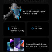 Car Mount for Dashboard and Windshield - Black