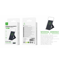 Cargador inalmbrico 15W Tipo-C plegable negro - MX0056
