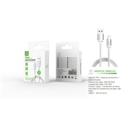 Cable de datos USB a Lightning 15W 1m - blanco - MX0013 BL