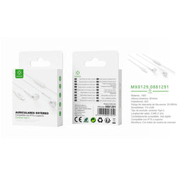Auriculares tipo C totalmente compatibles con micr - MX0129 BL