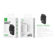 Banco de energia 5400 mAh 5 V 2 A con 4 cables ABS + PC (negro) - MX0137 NE