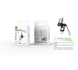 Adaptador Tipo-C/F a Lightning/M - negro - MX0049