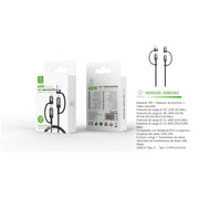 Cable de datos 4 en 1 USB+Tipo C a Tipo C+Lightning 65W 1 m - Negro - MX0036 NE