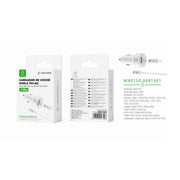 Cargador de coche PD*2+QC de 38W con cable C- Lightning (blanco) - MX0150 BL