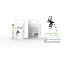 Adaptador Lightning/F a Tipo-C/M - negro - MX0048