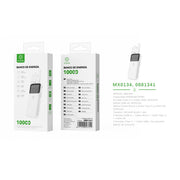 Banco de energia 10000 mAh 5 V 2 A con 4 cables ABS + PC (negro) - MX0134 BL