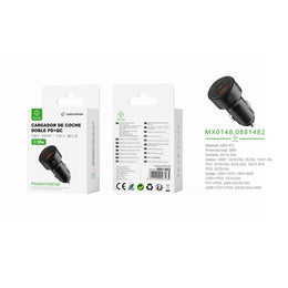 Cargador de coche PD*2+QC 38W sin cable -negro - MX0148 NE
