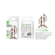 Cable de Dados 4 en 1 MX0220 USB+Tipo C a 60W Tipo C + 30W Lightning 1m - marron - MX0220