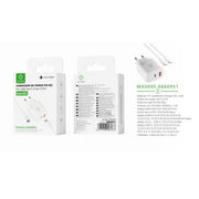 Cargador de pared UE QC+PD GaN de 65 W con cable C-C (blanco) - MX0095 BL