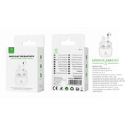Auriculares TWS V5.4 JL6983D2 320 mAh/30mAh - Blanco - MX0055 BL