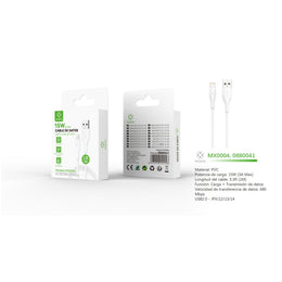 Cable de datos USB a Lightning 15W 1m - blanco - MX0004 BL
