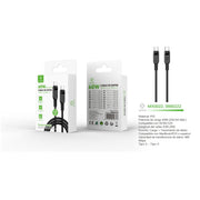 Cable de datos Tipo-C a Tipo-C 60W 2m - Negro - MX0022 NE
