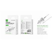 Cargador de coche PD+PD de 40W con cable C-C (blanco) - MX0146 BL