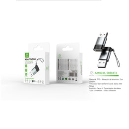 Adaptador Tipo-C/F a USB2.0/M -negro - MX0047