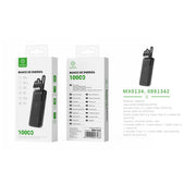Banco de energia 10000 mAh 5 V 2 A con 4 cables ABS + PC (negro) - MX0134 NE