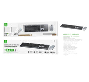 Combo de teclado y raton inalambricos 2,4 G con 800-1200-1600 DPI, 1 pila AA (no incluida), - MX0163